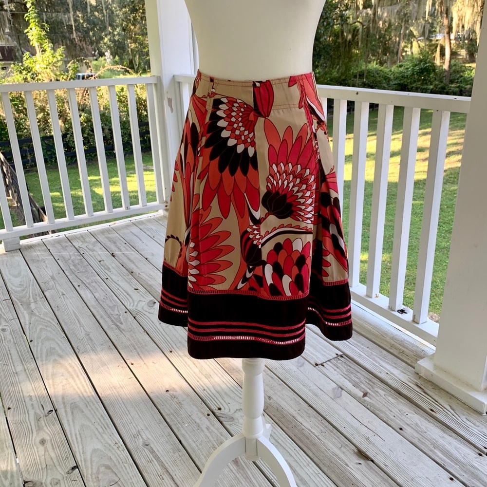 Large Floral Worthington fit and flare skirt